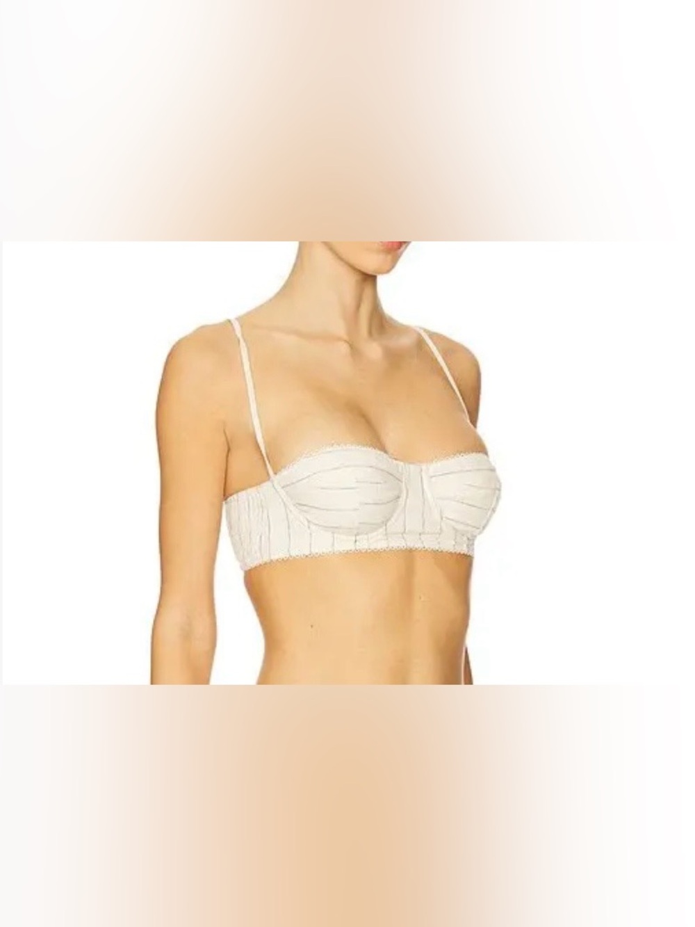 New WeWoreWhat Cream Balconette Bralette with Thin Straps size 2